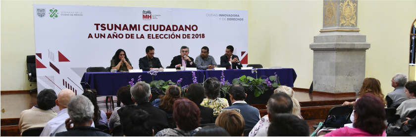 Con la participación de expertos en materia electoral, legisladores y consejeros electorales, el IECM realiza el foro “Tsunami Ciudadano, a un año de la elección de 2018”