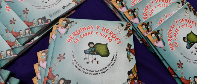 Presentan IECM y Colectivo Amonite “Heroínas y Héroes de Carne y Hueso”, libro para promover la participación y valores cívicos de la niñez