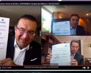 Firman IECM y COPARMEX CDMX Convenio de Colaboración en el marco del Proceso Electoral Local 2020-2021