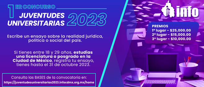 CONVOCATORIA PARA EL PRIMER CONCURSO “JUVENTUDES UNIVERSITARIAS 2023”.