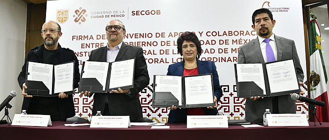 Firman Convenio IECM y Gobierno capitalino, en el marco de Proceso Electoral Local Ordinario 2023-2024