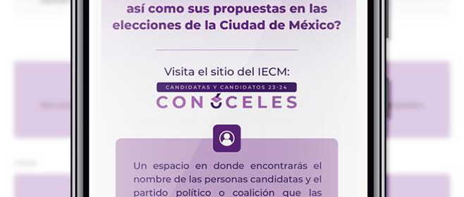 Lanza IECM “Conóceles” plataforma digital de consulta con información de las candidaturas en los comicios locales