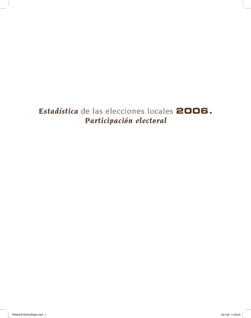 Estadística de las elecciones locales 2006. Participación electoral