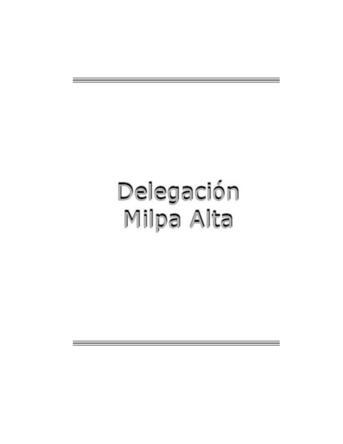 Milpa Alta, Serie Estudios Electorales 2000
