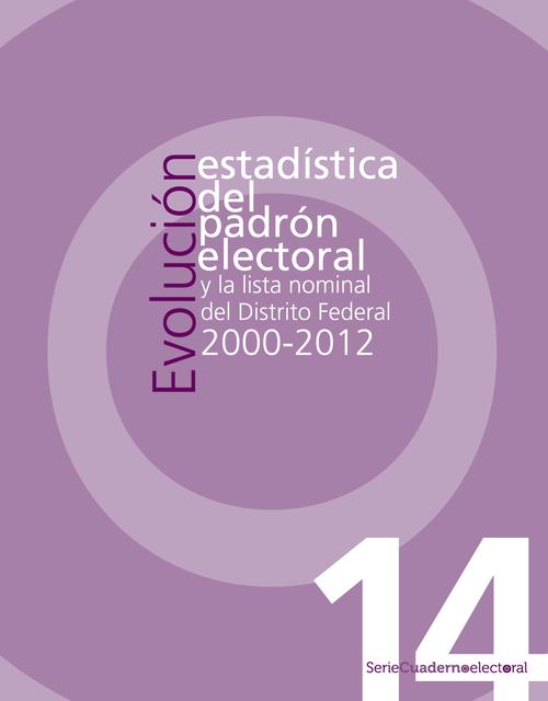 Evolución estadística del padrón electoral  y la lista nominal en el DF 2000-2012