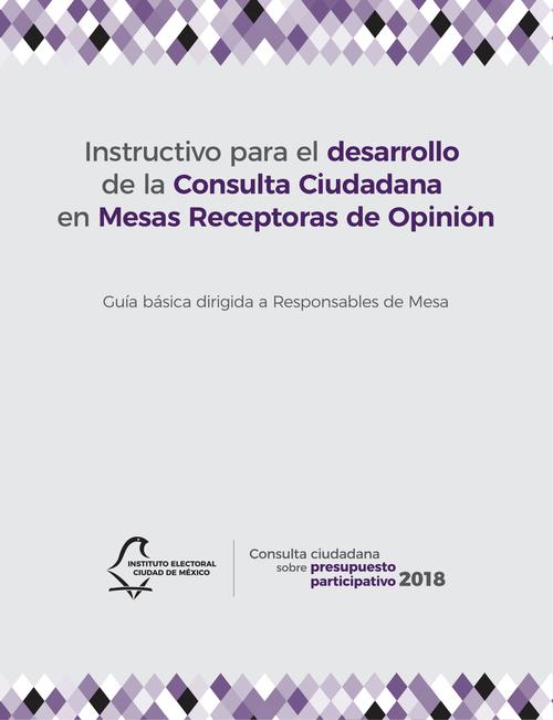 Instructivo para el desarrollo de la Consulta Ciudadana en Mesas Receptoras de Opinión