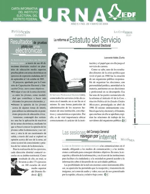 Urna Carta Informativa del IEDF, núm. 29