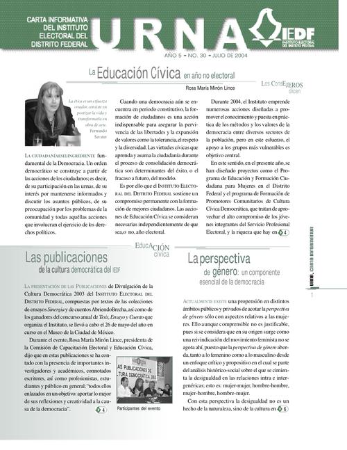 Urna Carta Informativa del IEDF, núm. 30