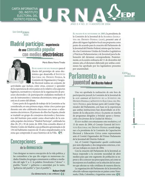 Urna Carta Informativa del IEDF, núm. 31