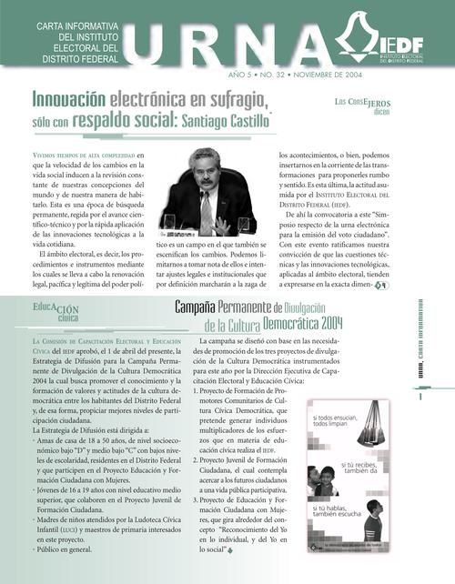 Urna Carta Informativa del IEDF, núm. 32