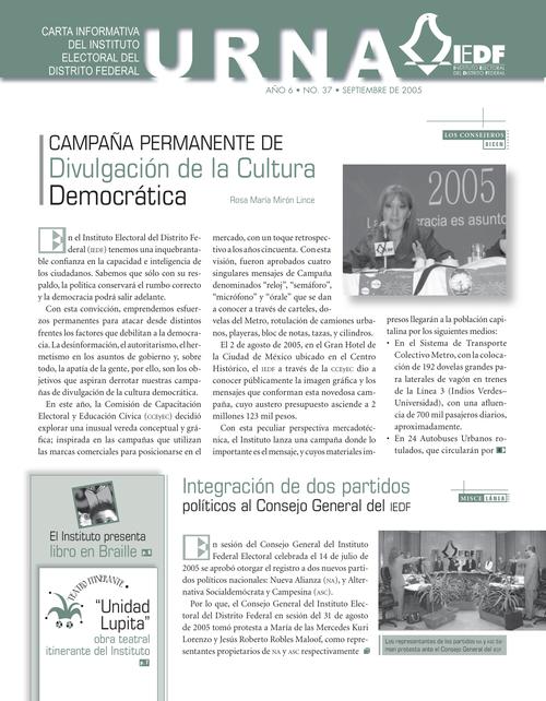 Urna Carta Informativa del IEDF, núm. 37