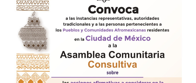 Realizará IECM Asamblea Comunitaria Consultiva  con personas afrodescendientes