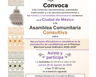 Realizará IECM Asamblea Comunitaria Consultiva  con personas afrodescendientes