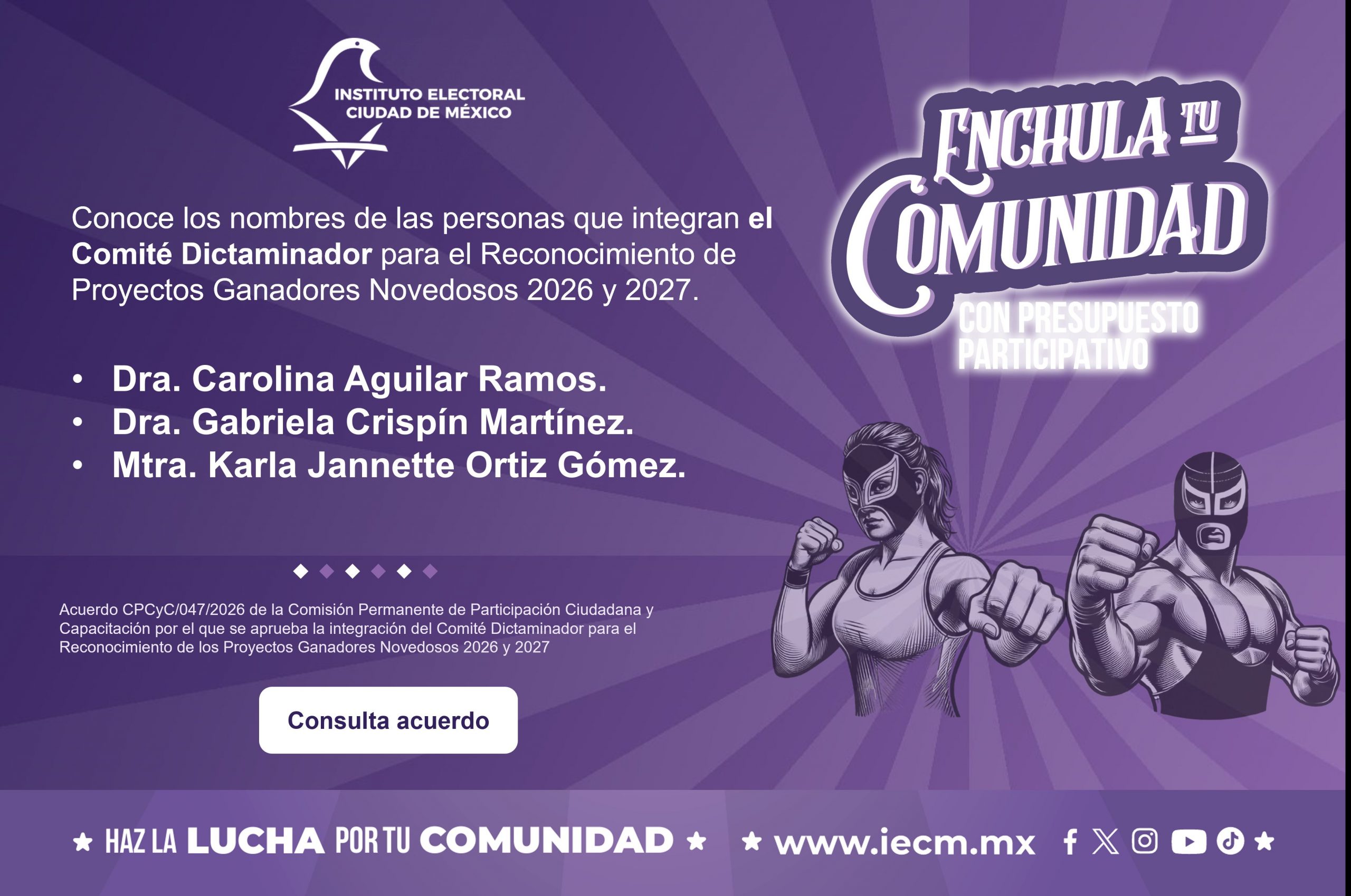 Comité Dictaminador para el Reconocimiento de Proyectos Ganadores Novedosos 2026 y 2027