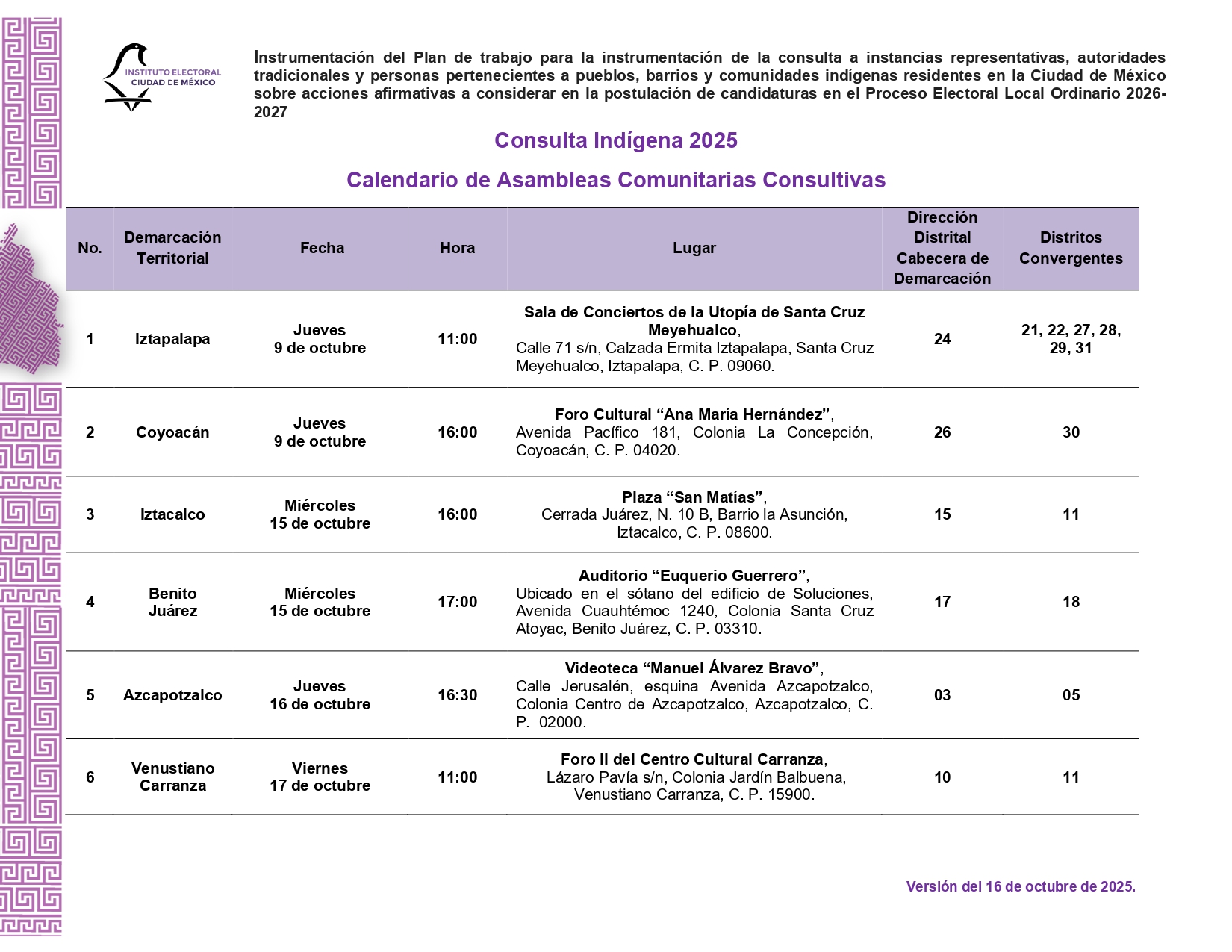 Convocatoria 1