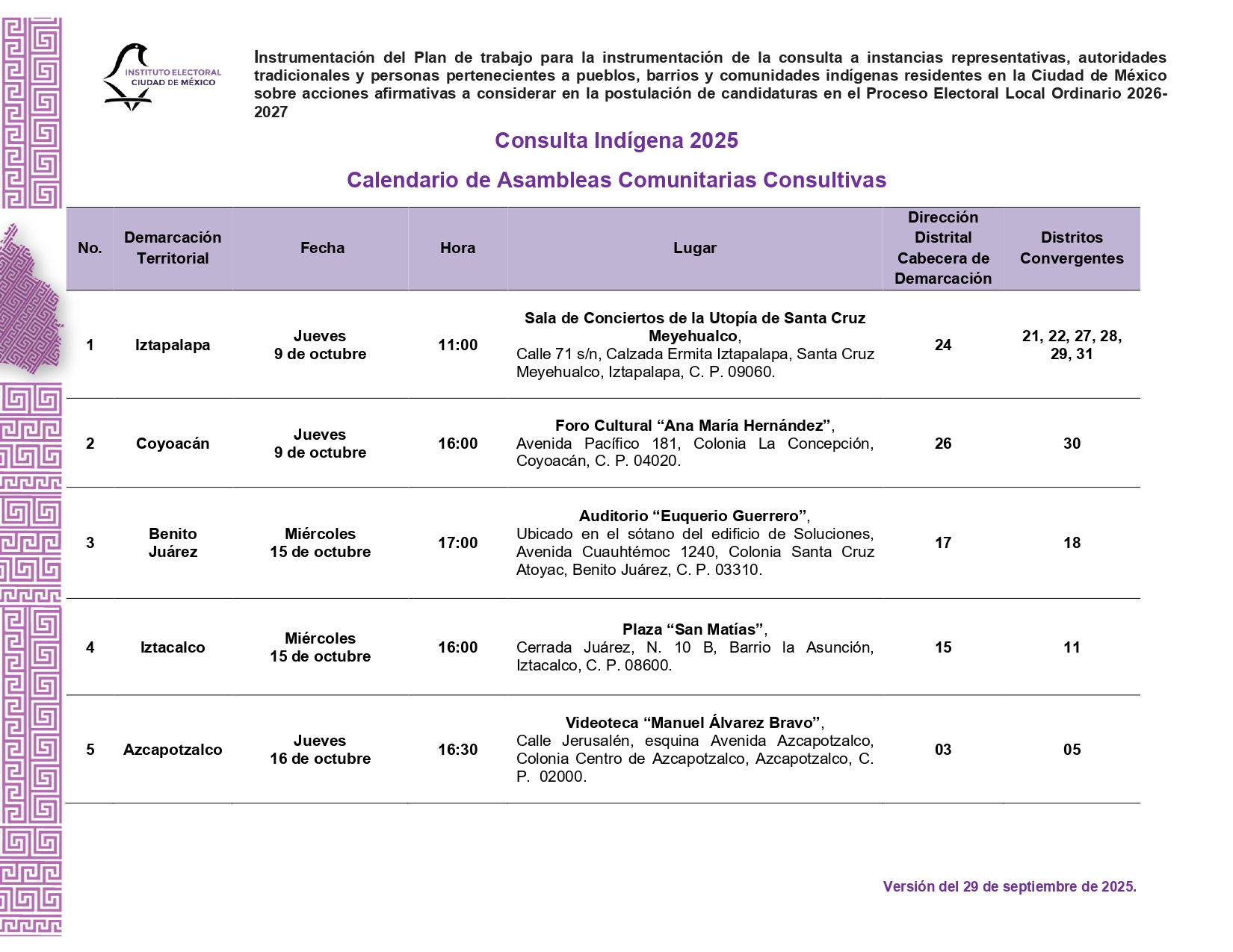 Convocatoria 1