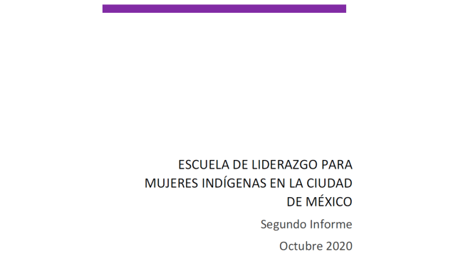 Escuela de Liderazgo para Mujeres Indígenas, Nahela Becerril Albarrán, 2020. Segundo Informe