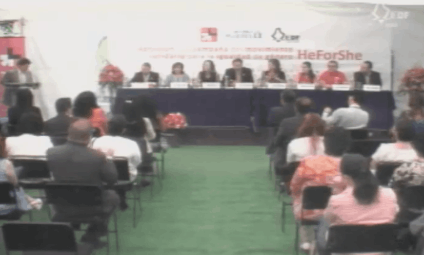 Evento de adhesión al movimiento solidario HeForShe, abril 2015
