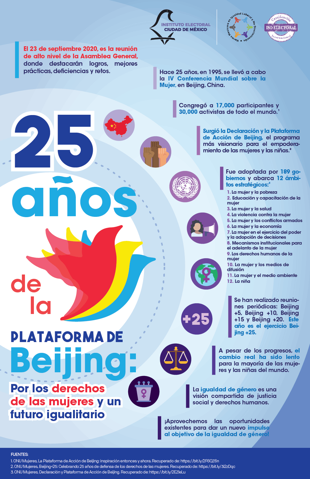 Infografía. 25 años de la Plataforma de Beijing, 2020