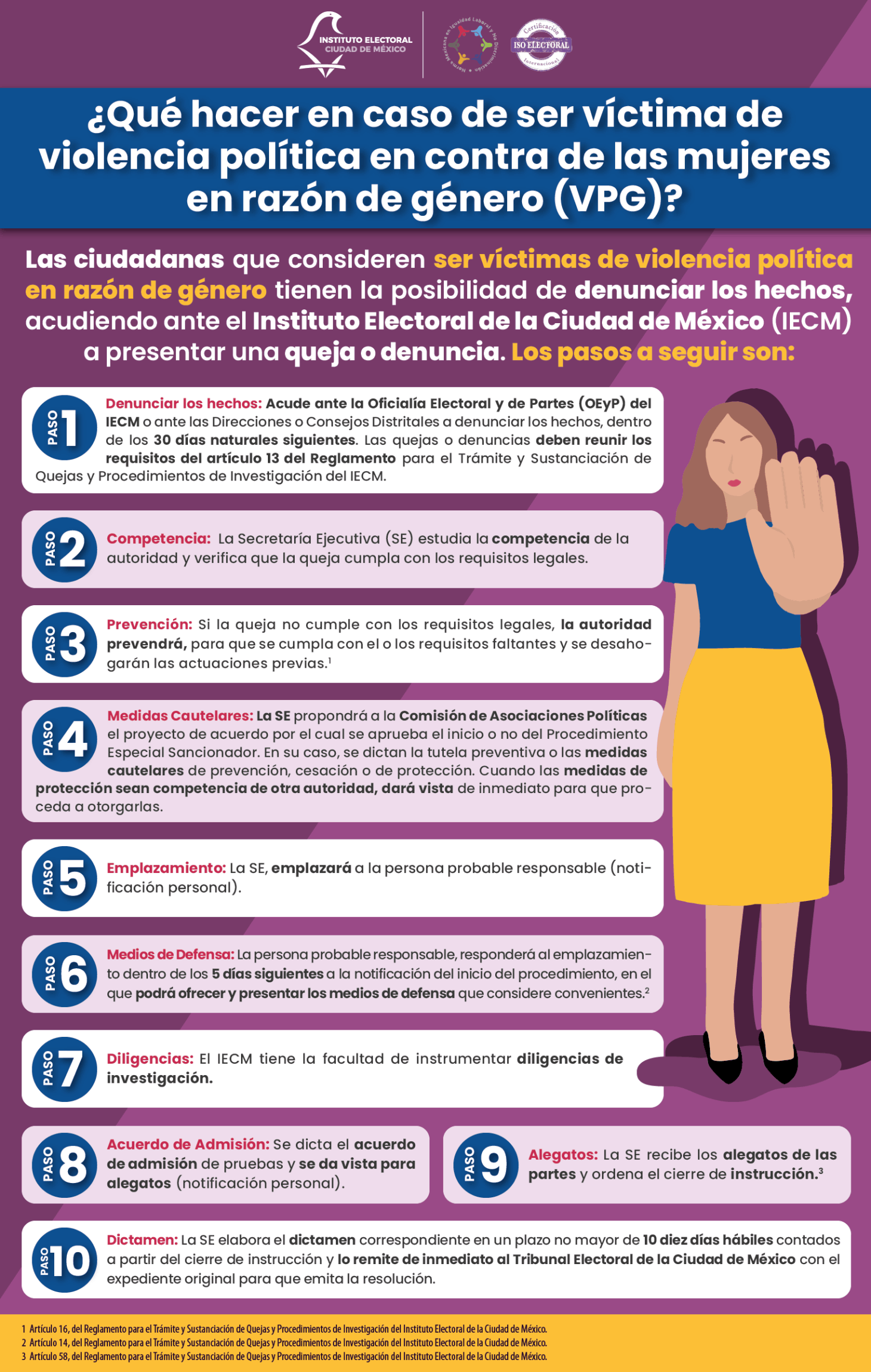 Infografía. ¿Qué hacer en caso de ser víctima de violencia política en contra de las mujeres en razón de género?, 2021